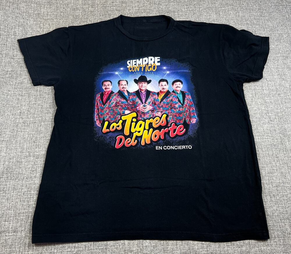 Los Tigres del Norte Siempre Contigo Tour 2024 T-Shirt Men’s L Black